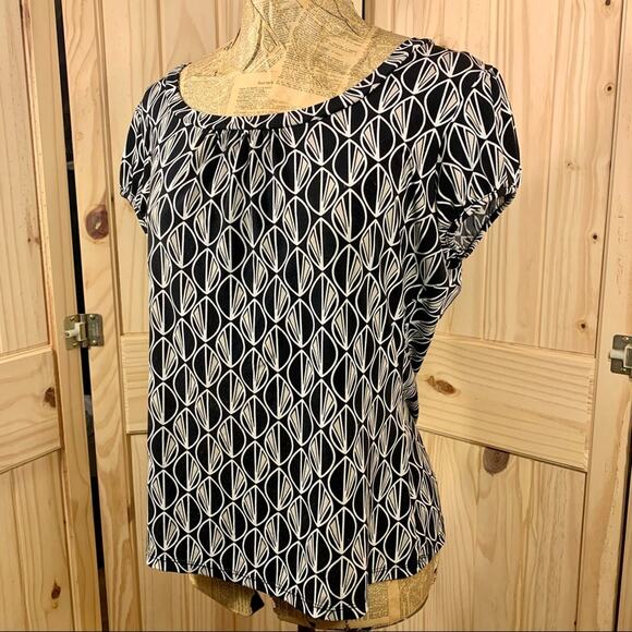 Worthington Stretch Cap Sleeve Tunic Top SZ L Classic Office Career Church Work - Picture 4 of 11